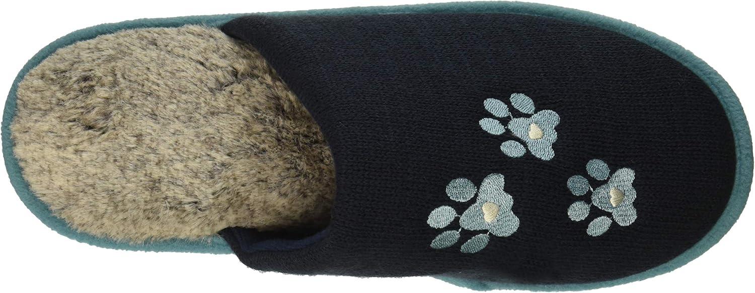 imageDearfoams Womens Novelty Pile Scuff with Eye Mask SlipperPeacoat