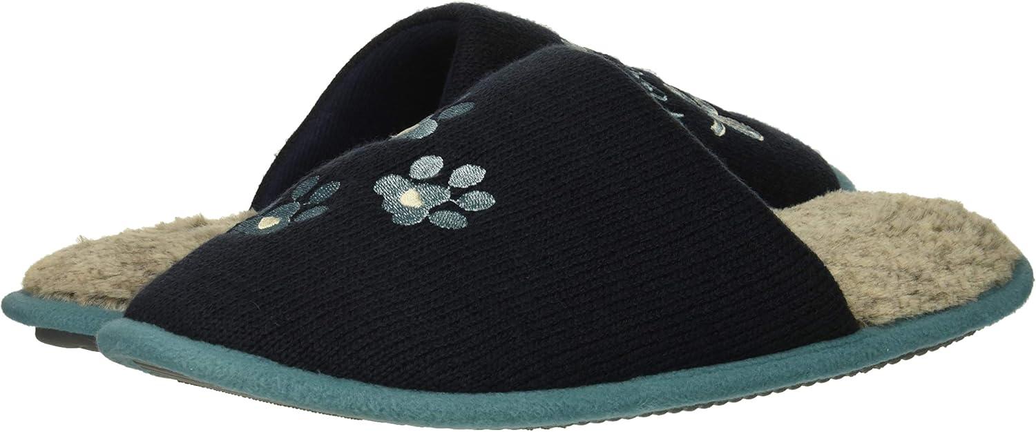 imageDearfoams Womens Novelty Pile Scuff with Eye Mask SlipperPeacoat
