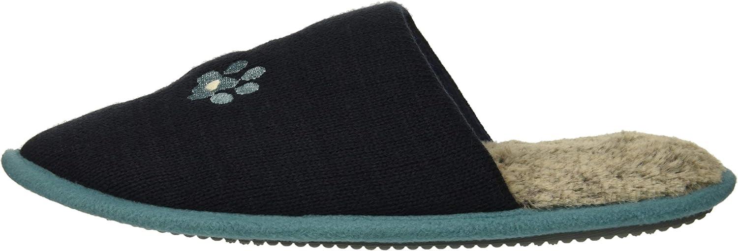 imageDearfoams Womens Novelty Pile Scuff with Eye Mask SlipperPeacoat