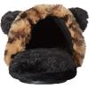 Dearfoams Women’s Novelty Pile Scuff with Eye Mask Slipper(Leopard)