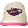 Dearfoams Women’s Novelty Pile Scuff with Eye Mask Slipper(Oatmeal Heather)