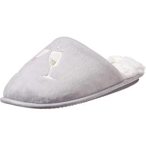 Dearfoams Women’s Novelty Pile Scuff with Eye Mask Slipper(Feeling a Bit Bubbly)