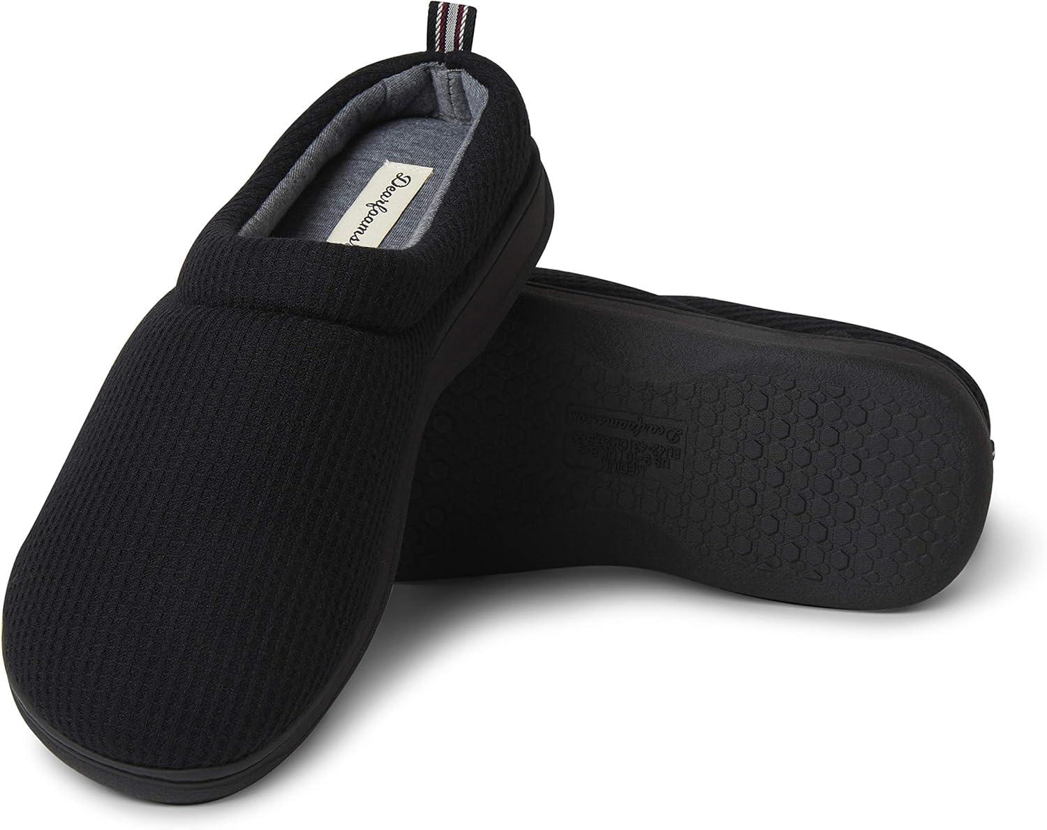 imageDearfoams Womens Nathan Waffle Knit Clog SlipperBlack