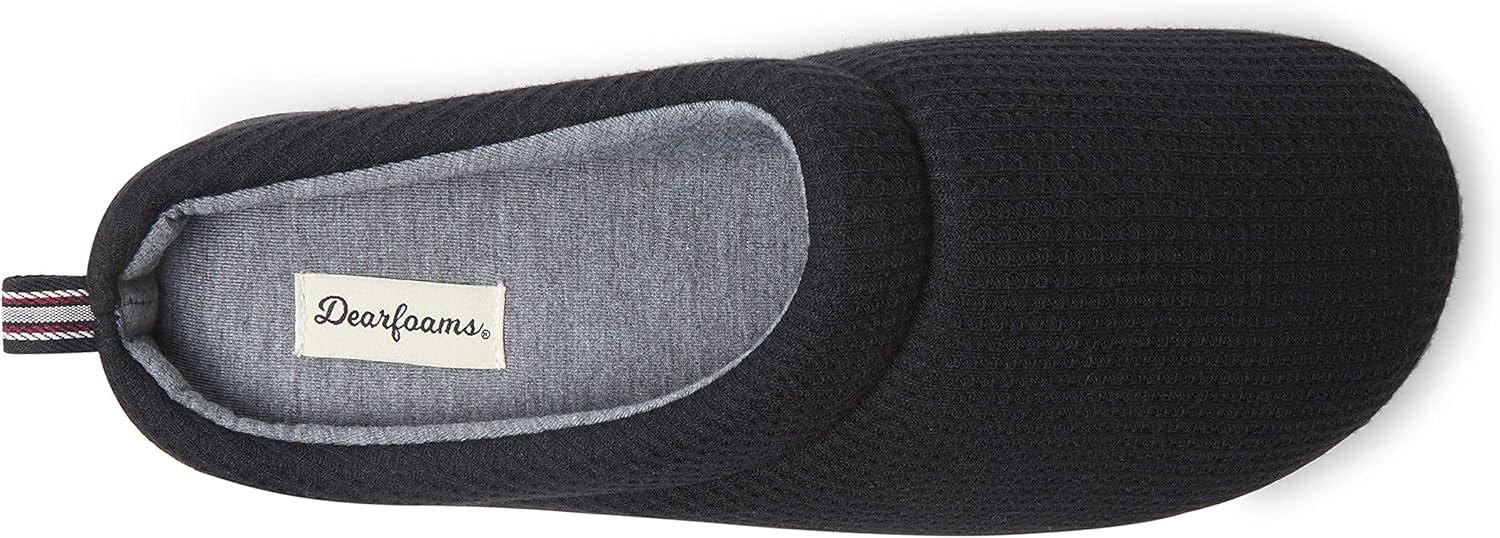 imageDearfoams Womens Nathan Waffle Knit Clog SlipperBlack