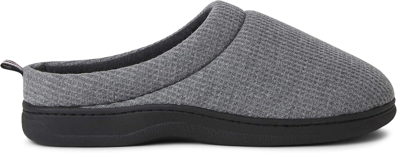 imageDearfoams Womens Nathan Waffle Knit Clog SlipperDark Heather Grey
