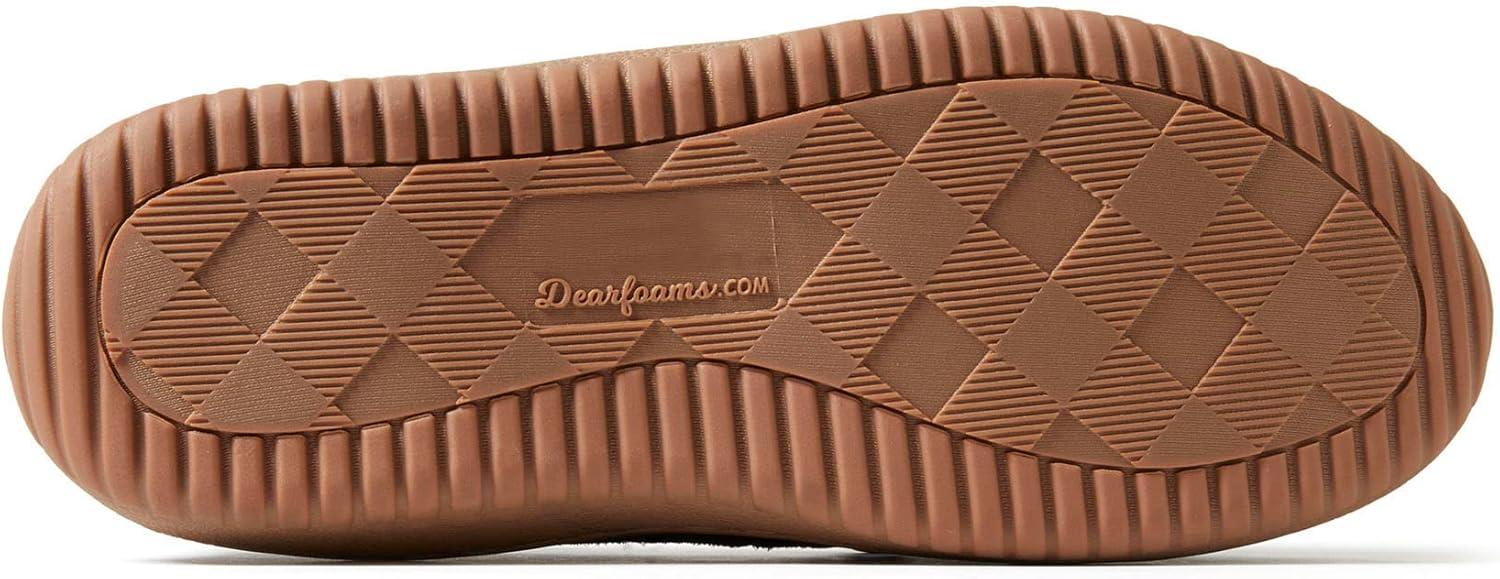 imageDearfoams Womens Wilmington Memory Foam Moccasin SlippersBlack Suede