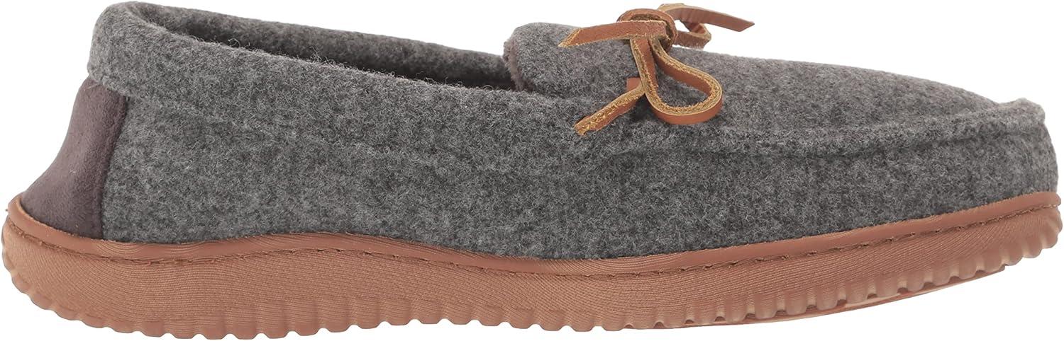 imageDearfoams Womens Wilmington Memory Foam Moccasin SlippersGrey Heather Wool