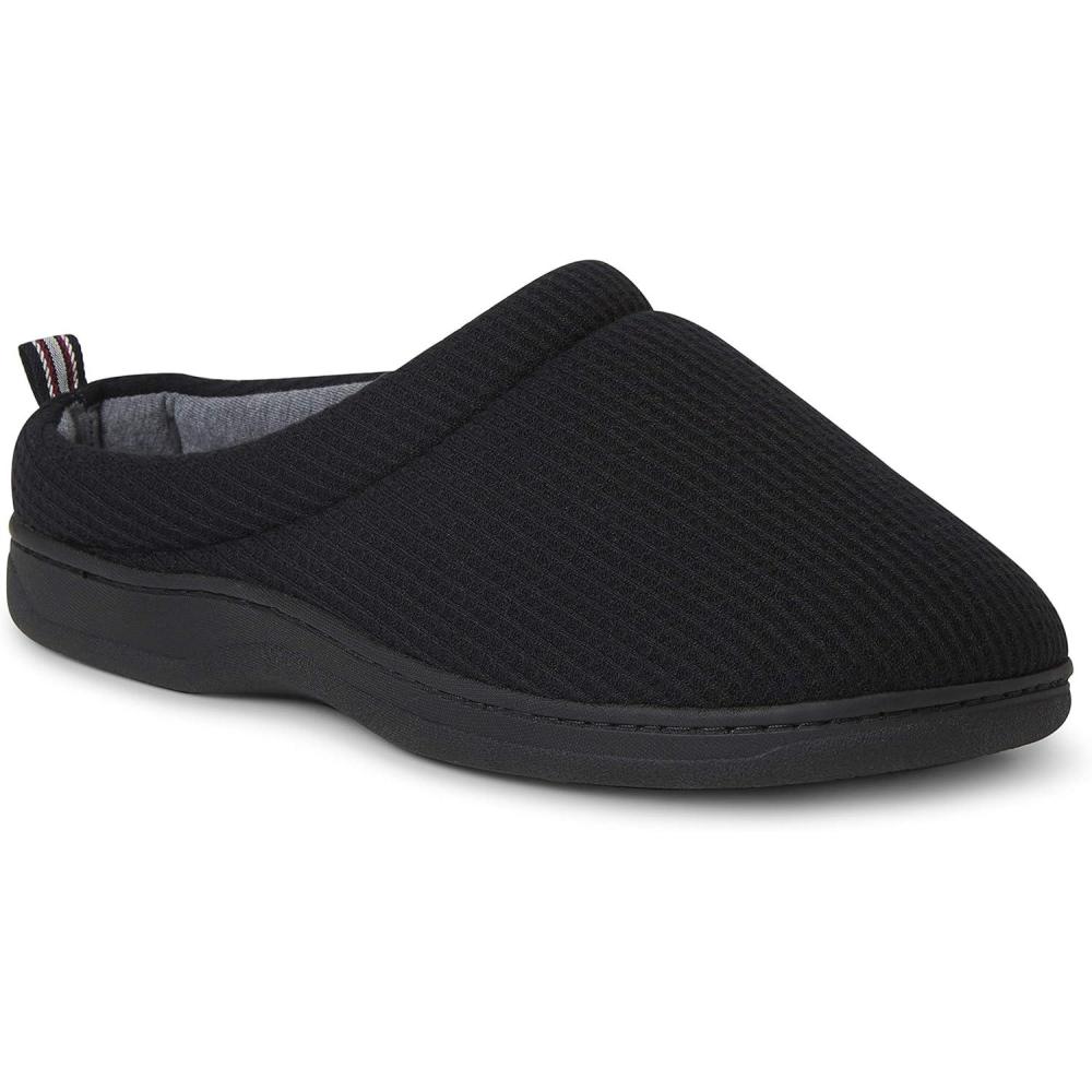 imageDearfoams Womens Nathan Waffle Knit Clog SlipperBlack