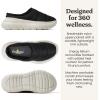 Dearfoams Mens Lightweight Quilted Puffy Nylon Energy Return Ontario Slip on Mule(Black)