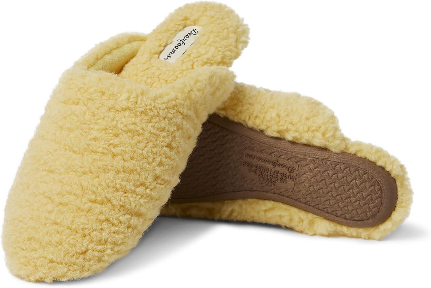 imageDearfoams Womens Maya Teddy Scuff SlipperSunshine