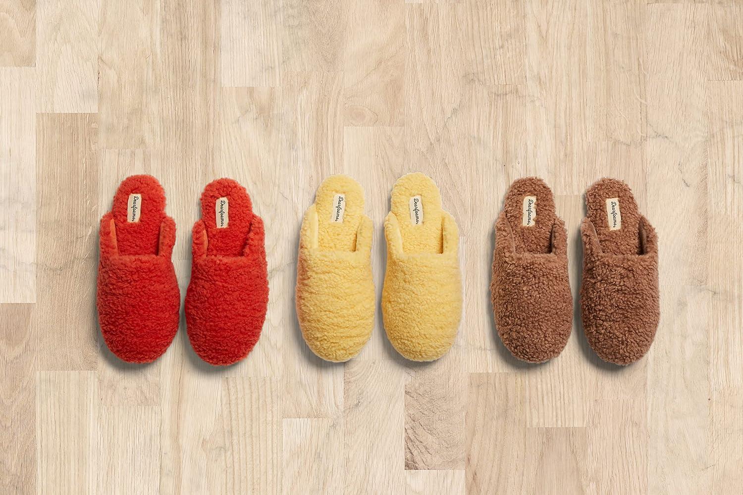 imageDearfoams Womens Maya Teddy Scuff SlipperSunshine