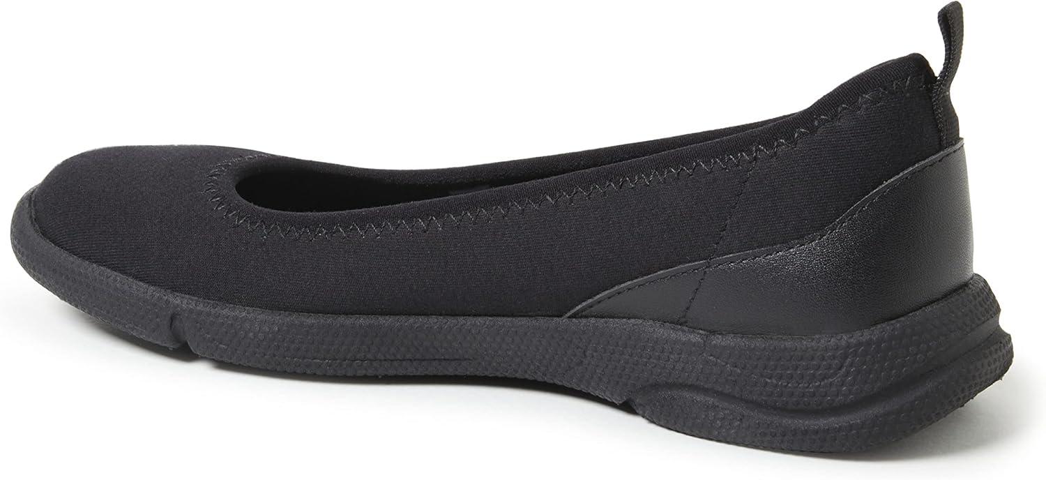 imageDearfoams Womens Original Comfort Lightweight Slipon Mia Ballet FlatBlack