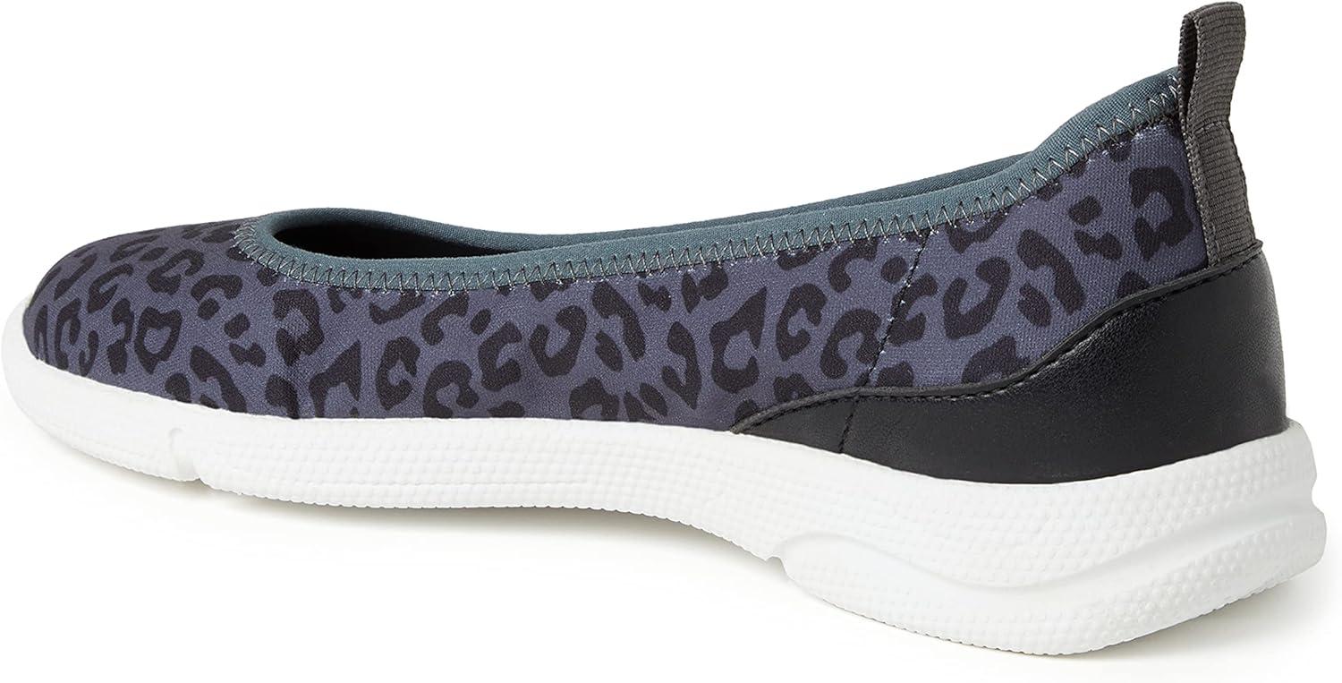 imageDearfoams Womens Original Comfort Lightweight Slipon Mia Ballet FlatGrey Leopard