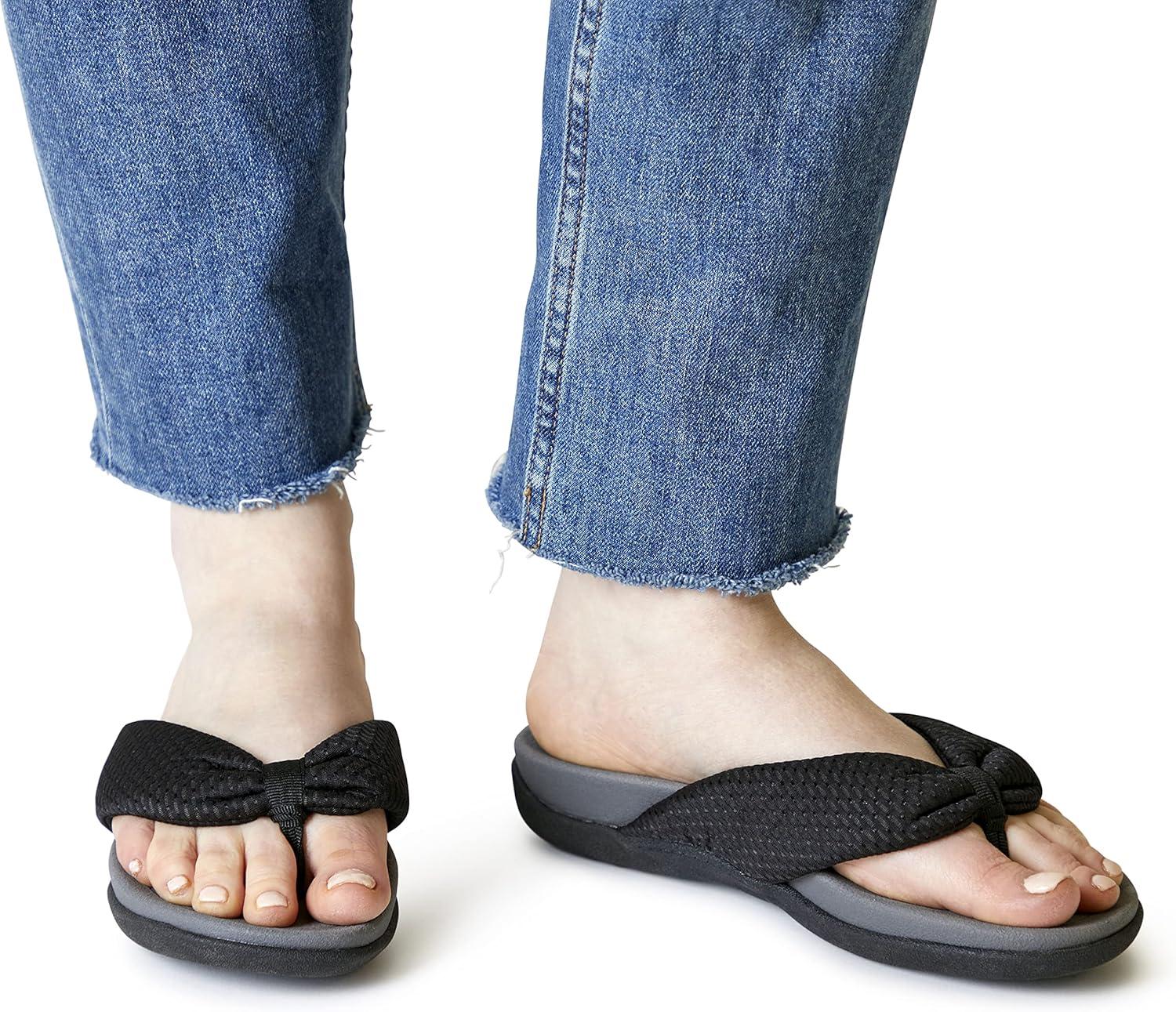 imageDearfoams womens Original Comfort Olivia Thong Flip Flop Sandal With Arch SupportBlack