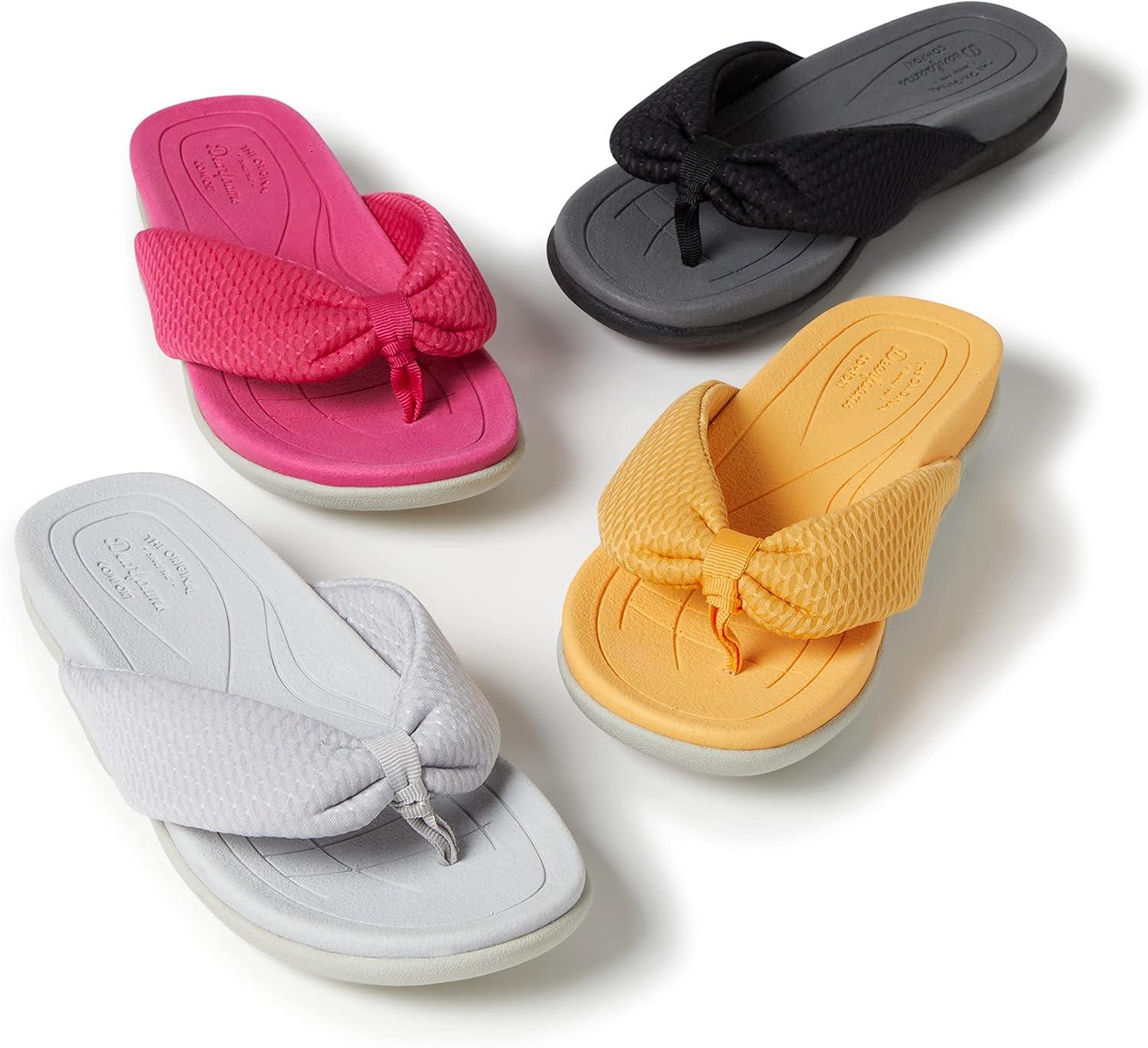imageDearfoams womens Original Comfort Olivia Thong Flip Flop Sandal With Arch SupportBlack
