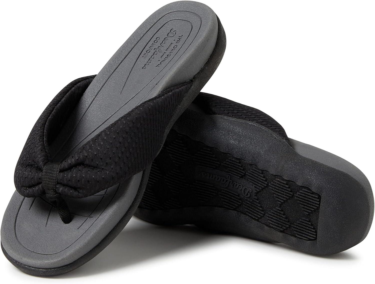 imageDearfoams womens Original Comfort Olivia Thong Flip Flop Sandal With Arch SupportBlack