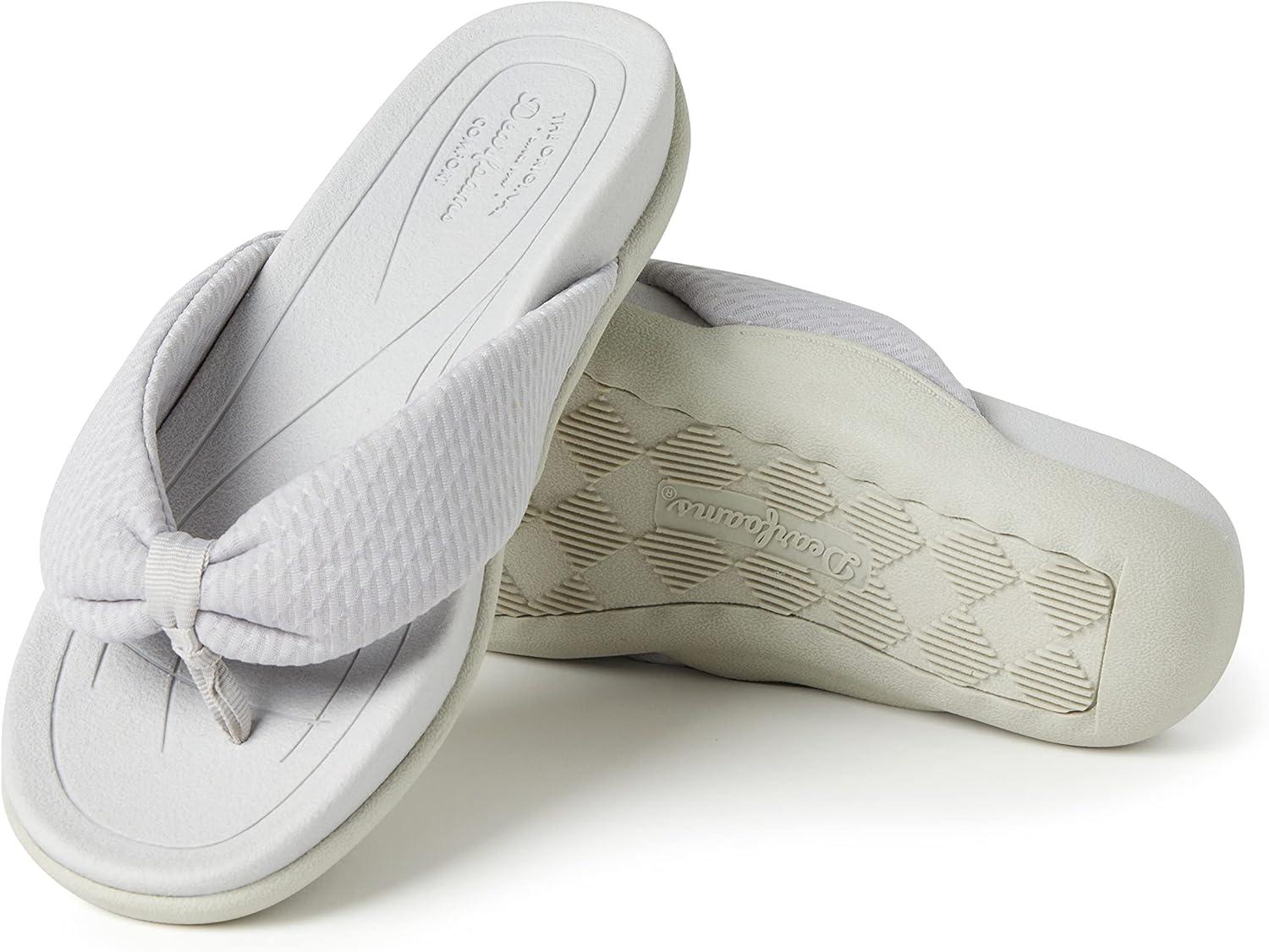 imageDearfoams womens Original Comfort Olivia Thong Flip Flop Sandal With Arch SupportSilver