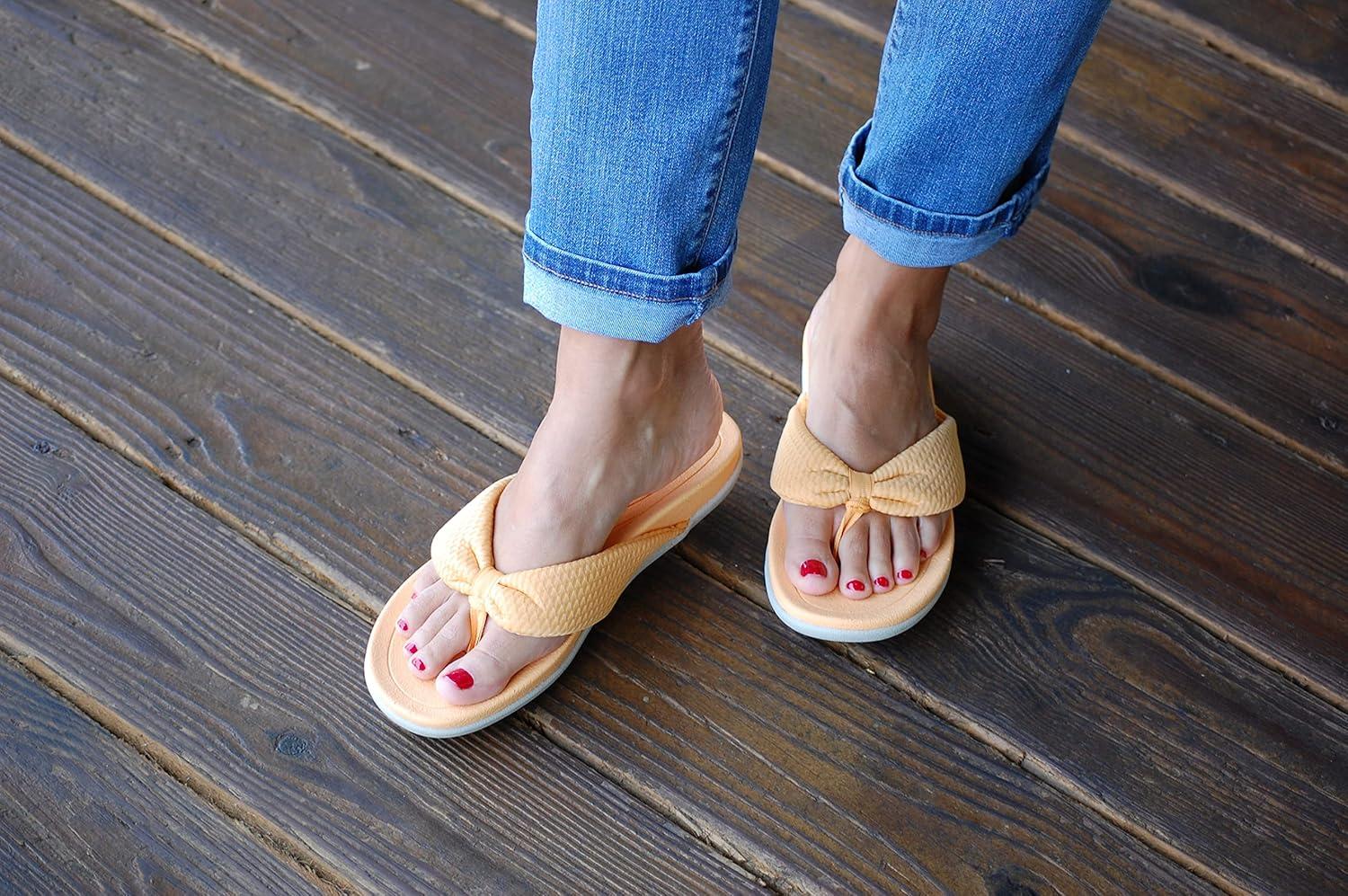 imageDearfoams womens Original Comfort Olivia Thong Flip Flop Sandal With Arch SupportYellow