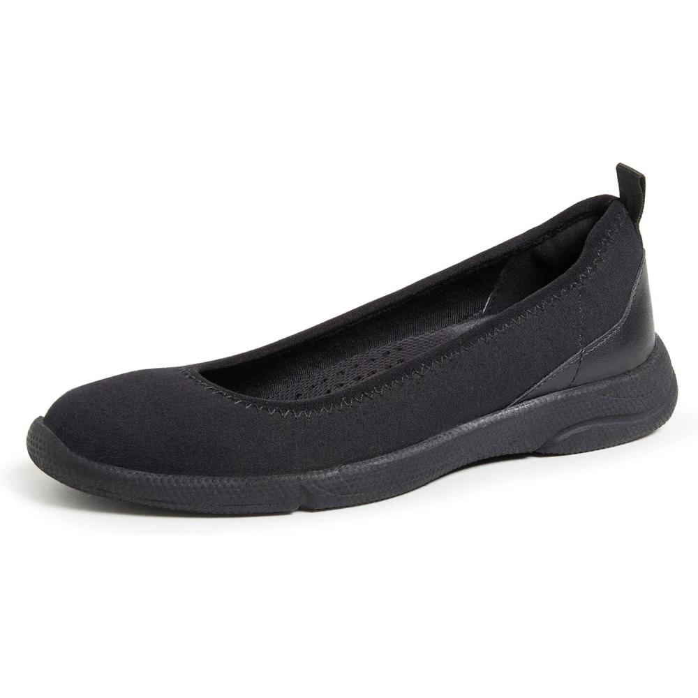 imageDearfoams Womens Original Comfort Lightweight Slipon Mia Ballet FlatBlack