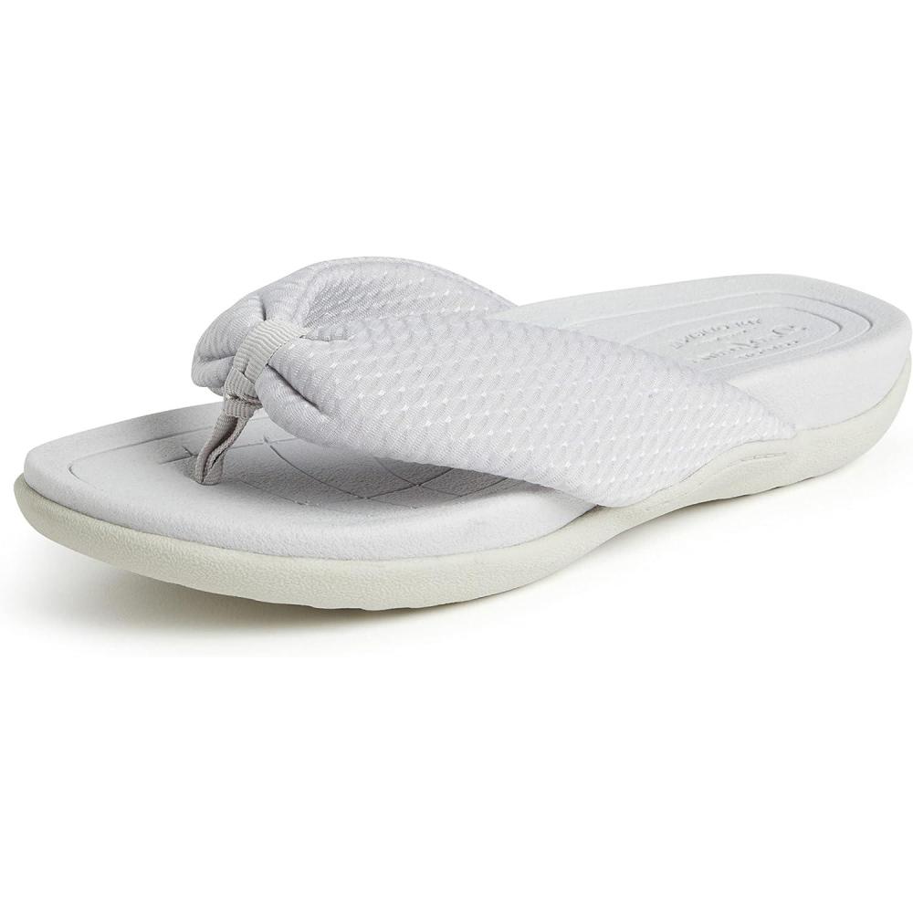 imageDearfoams womens Original Comfort Olivia Thong Flip Flop Sandal With Arch SupportSilver