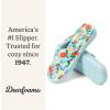Dearfoams Women’s Melanie Colorblocked Microfiber Terry Thong Slipper(Blue Print)