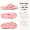 Dearfoams Women’s Melanie Colorblocked Microfiber Terry Thong Slipper(Coral)