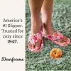 Dearfoams Women’s Melanie Colorblocked Microfiber Terry Thong Slipper(Pink Flowers)