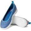 Dearfoams Womens Original Comfort Lightweight Slip-on Mia Ballet Flat(Blue Leopard)