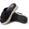 Dearfoams womens Daisy Comfortable Wedge Platform Slide Sandal(Black)