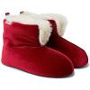 Dearfoams womens Zoey Lounge Duvet Bootie SlipperSlipper(Firebrick Red Velour)