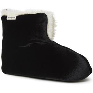 Dearfoams womens Zoey Lounge Duvet Bootie SlipperSlipper(Black Velour)