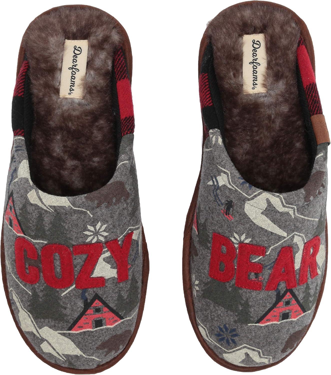 imageDearfoams womens Alpine Print Family Mood Bear ScuffCozy Bear