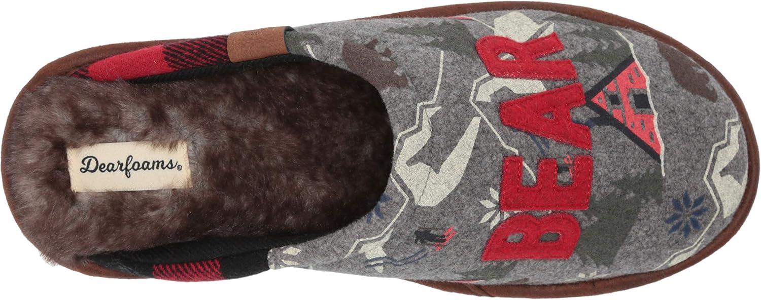 imageDearfoams womens Alpine Print Family Mood Bear ScuffCozy Bear