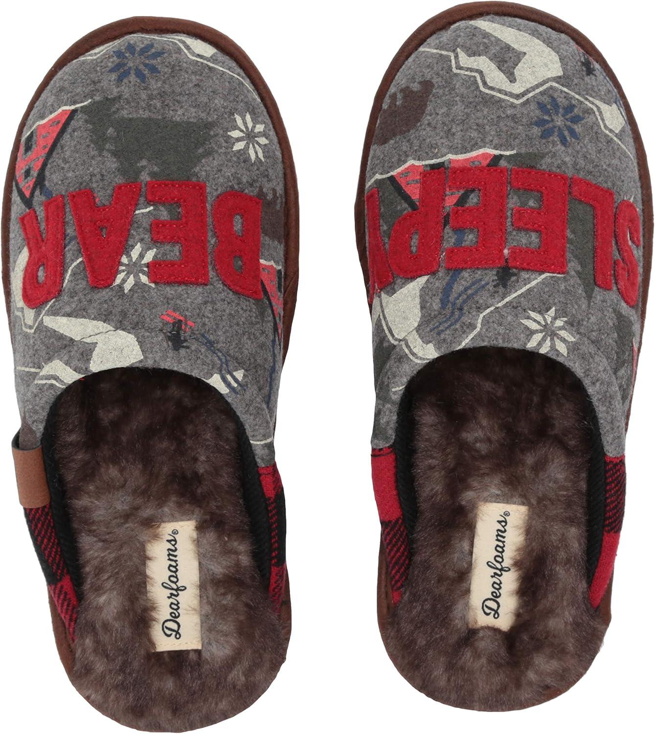 imageDearfoams womens Alpine Print Family Mood Bear ScuffSleepy Bear