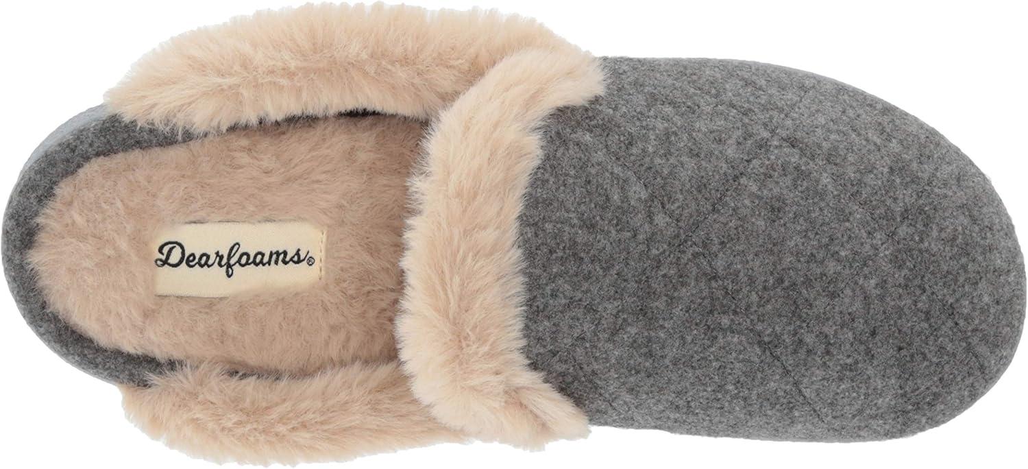 imageDearfoams Womens Erin Quilted Microwool Scuff SlipperDark Heather Grey