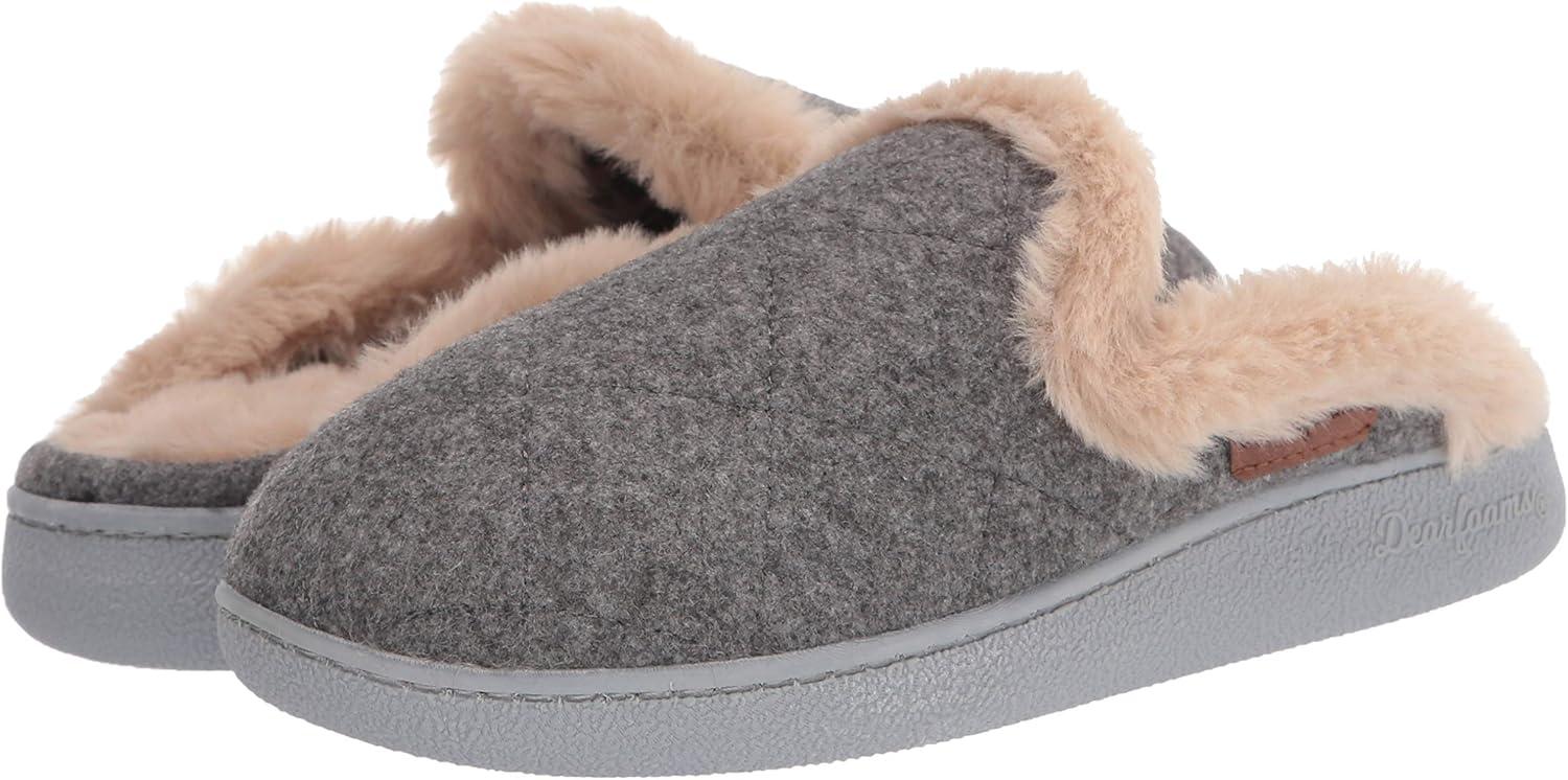 imageDearfoams Womens Erin Quilted Microwool Scuff SlipperDark Heather Grey