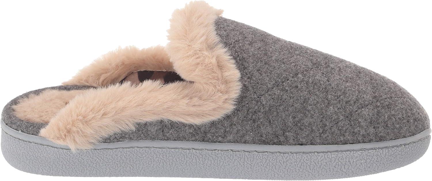 imageDearfoams Womens Erin Quilted Microwool Scuff SlipperDark Heather Grey