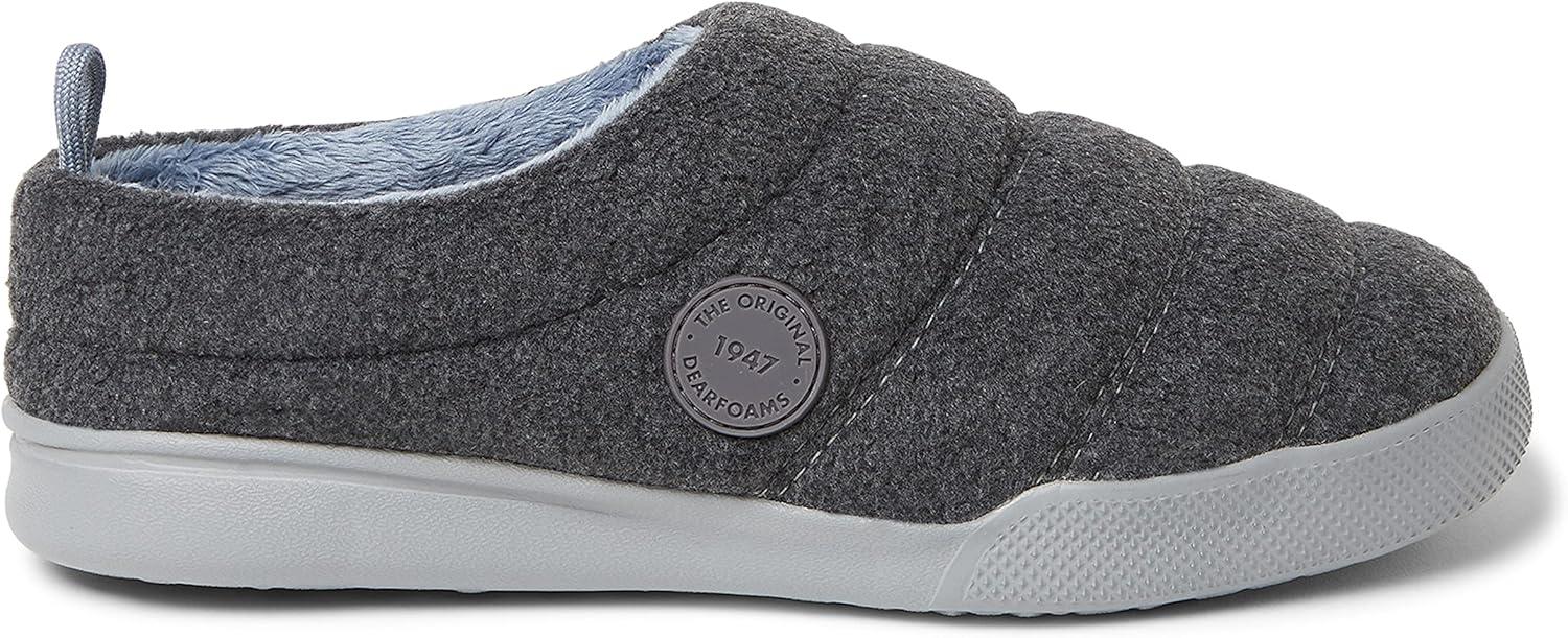 imageDearfoams Womens Kendra Sport Lounge Memory Foam ClogDark Heather Grey Fleece