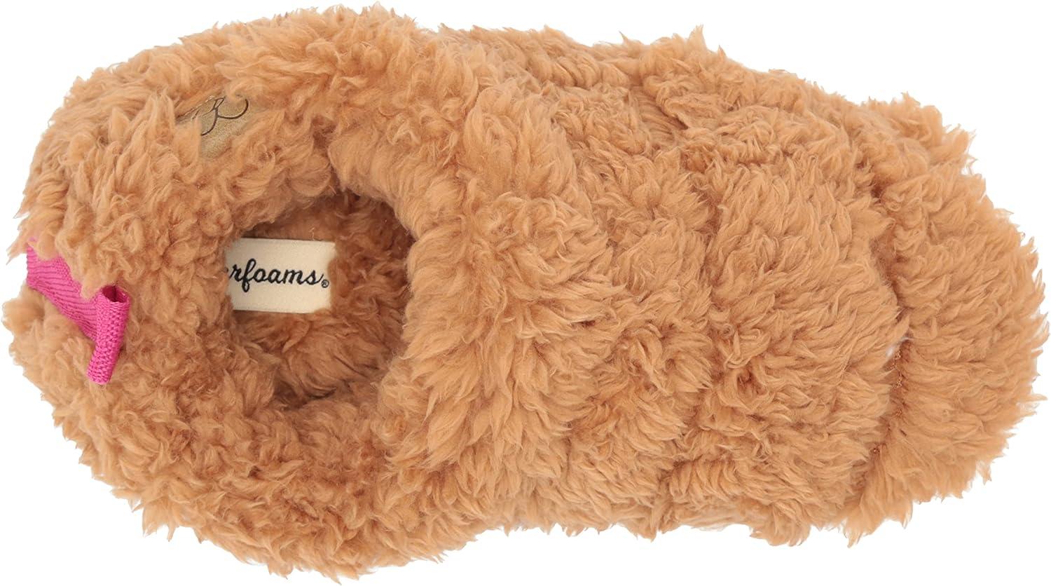 imageDearfoams Womens Kenna Fluffy Teddy Closed Back SlipperWhiskey