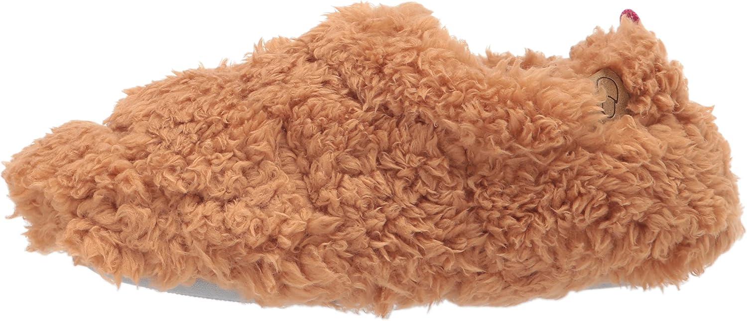 imageDearfoams Womens Kenna Fluffy Teddy Closed Back SlipperWhiskey