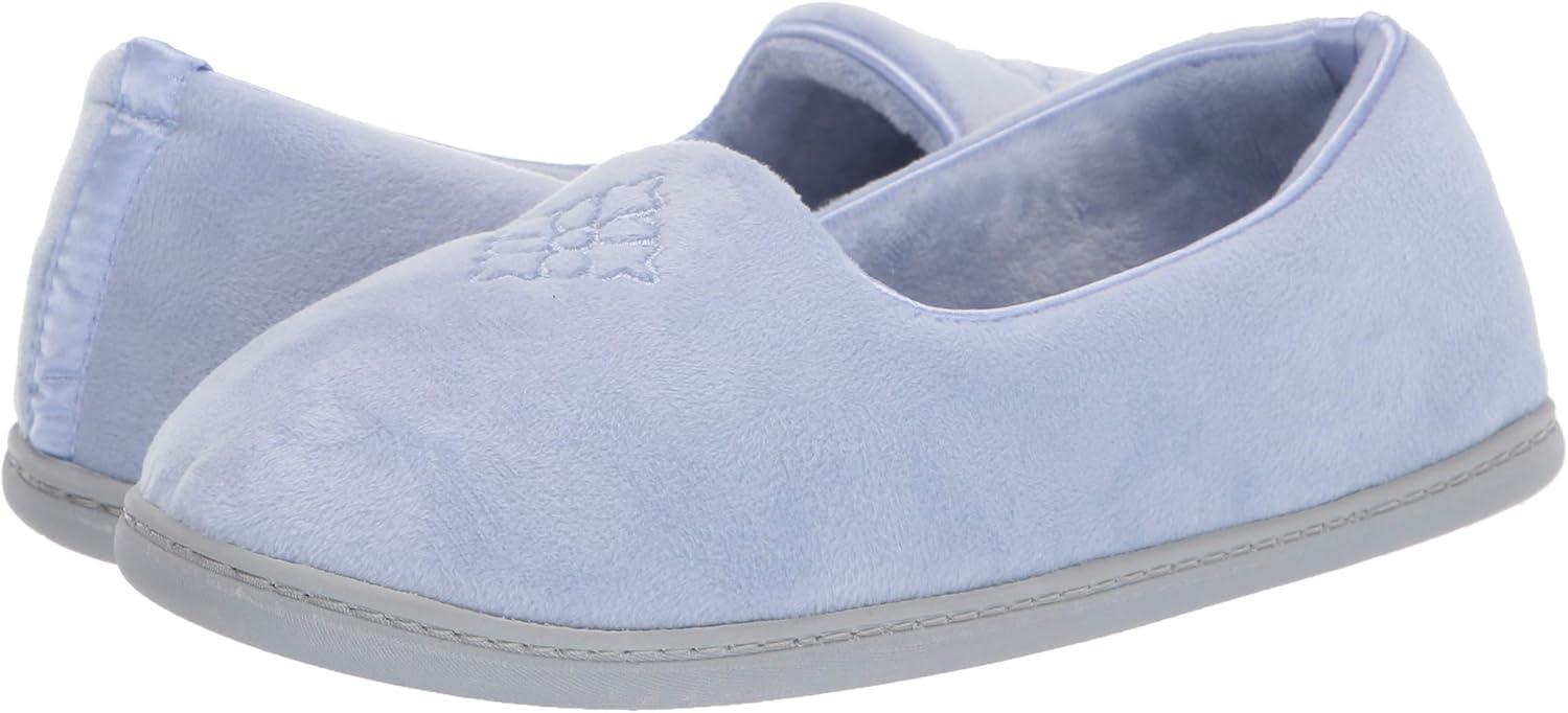 imageDearfoams Womens Rebecca Soft Memory Foam Lightweight House Shoes Cozy Loafer with Warm Lining and Wide Widths SlipperEventide