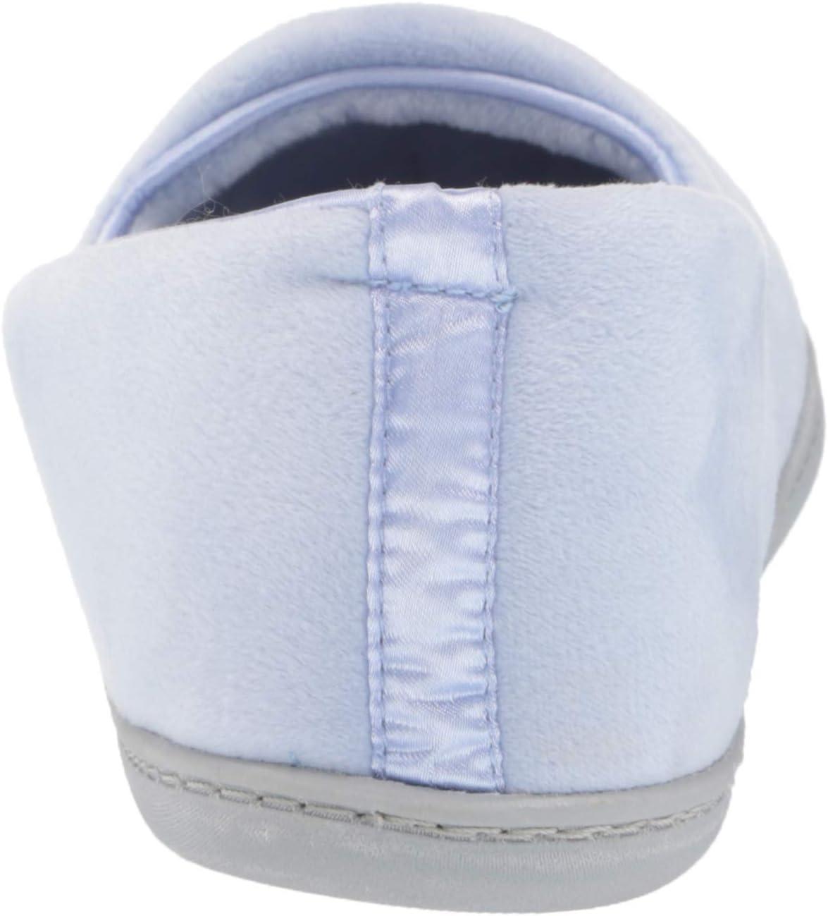 imageDearfoams Womens Rebecca Soft Memory Foam Lightweight House Shoes Cozy Loafer with Warm Lining and Wide Widths SlipperEventide