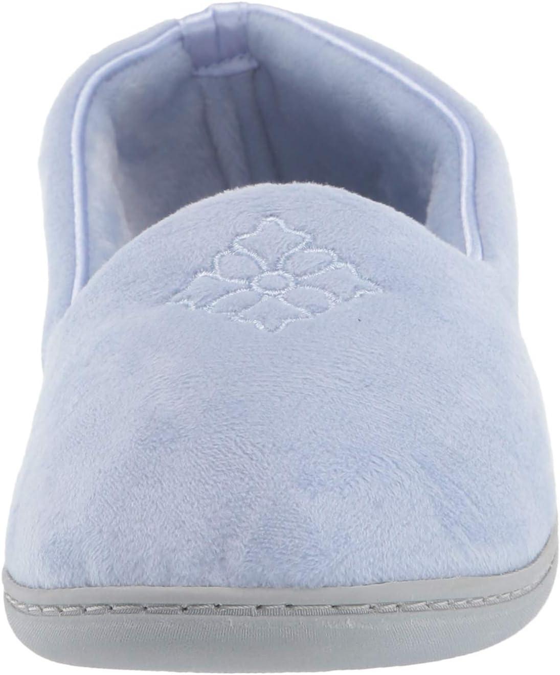 imageDearfoams Womens Rebecca Soft Memory Foam Lightweight House Shoes Cozy Loafer with Warm Lining and Wide Widths SlipperEventide