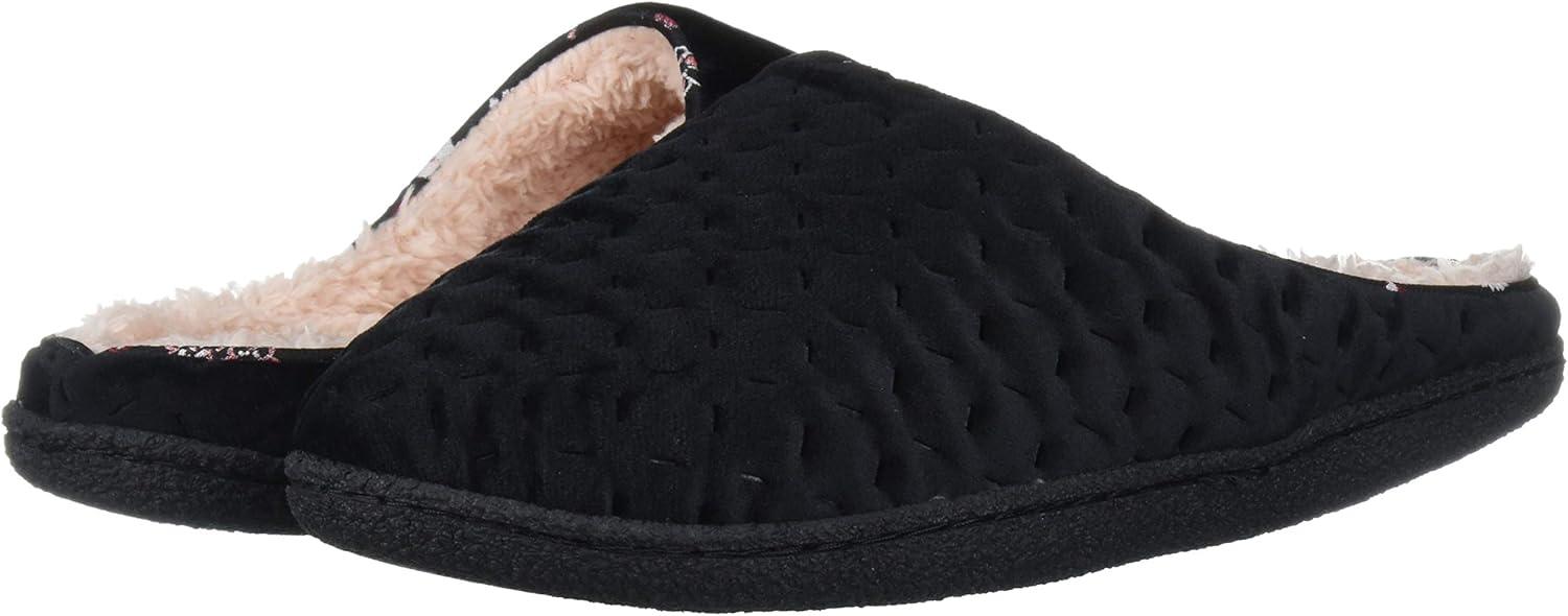 imageDearfoams Womens Textured Knit CL SlipperBlack