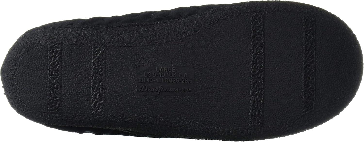 imageDearfoams Womens Textured Knit CL SlipperBlack