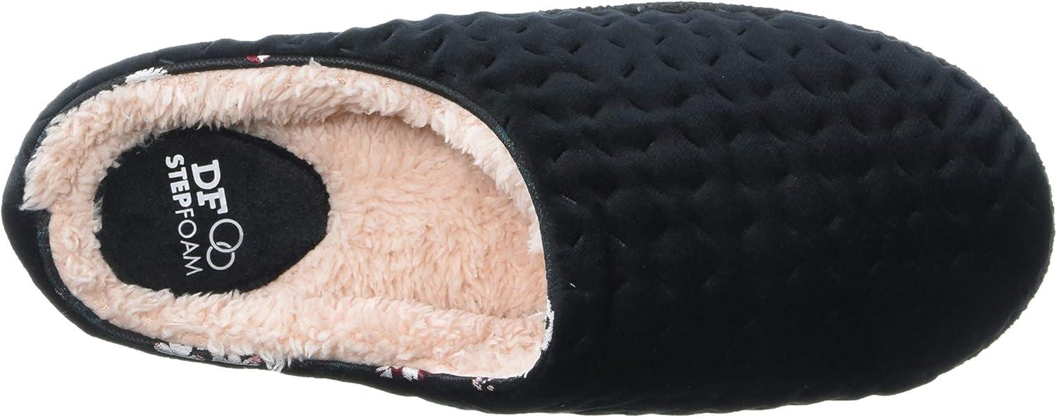 imageDearfoams Womens Textured Knit CL SlipperBlack