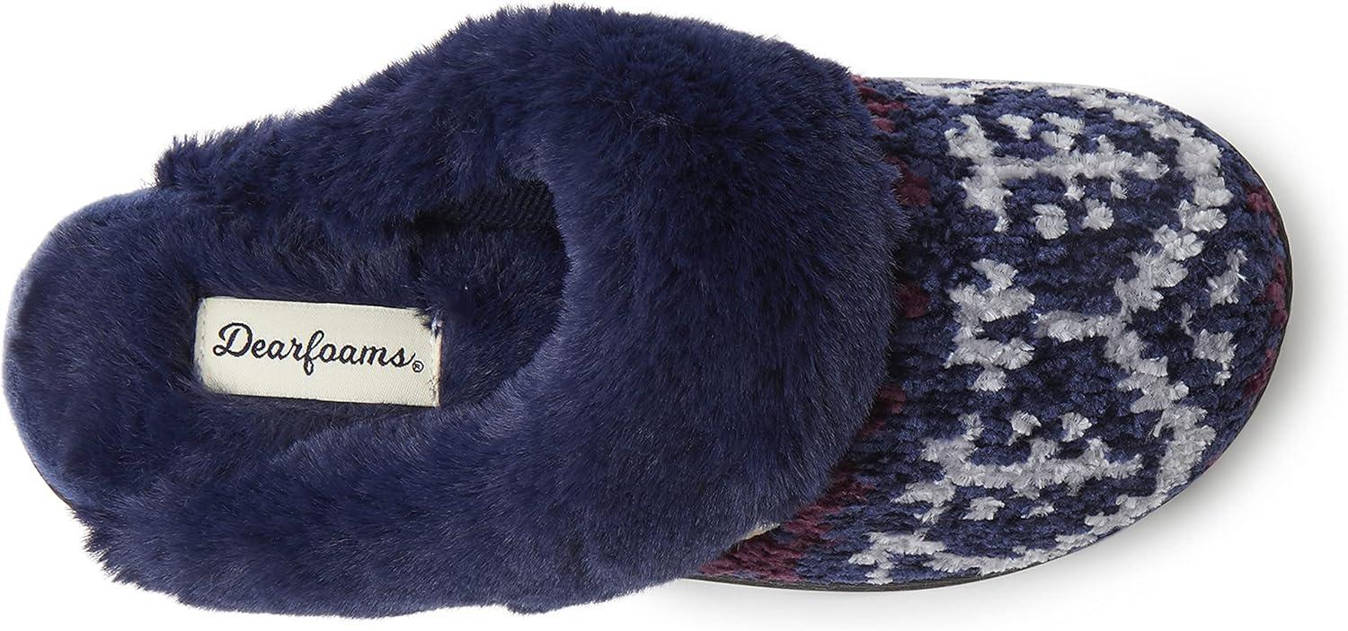 imageDearfoams womens Allison Chenille Fairisle ScuffPeacoat
