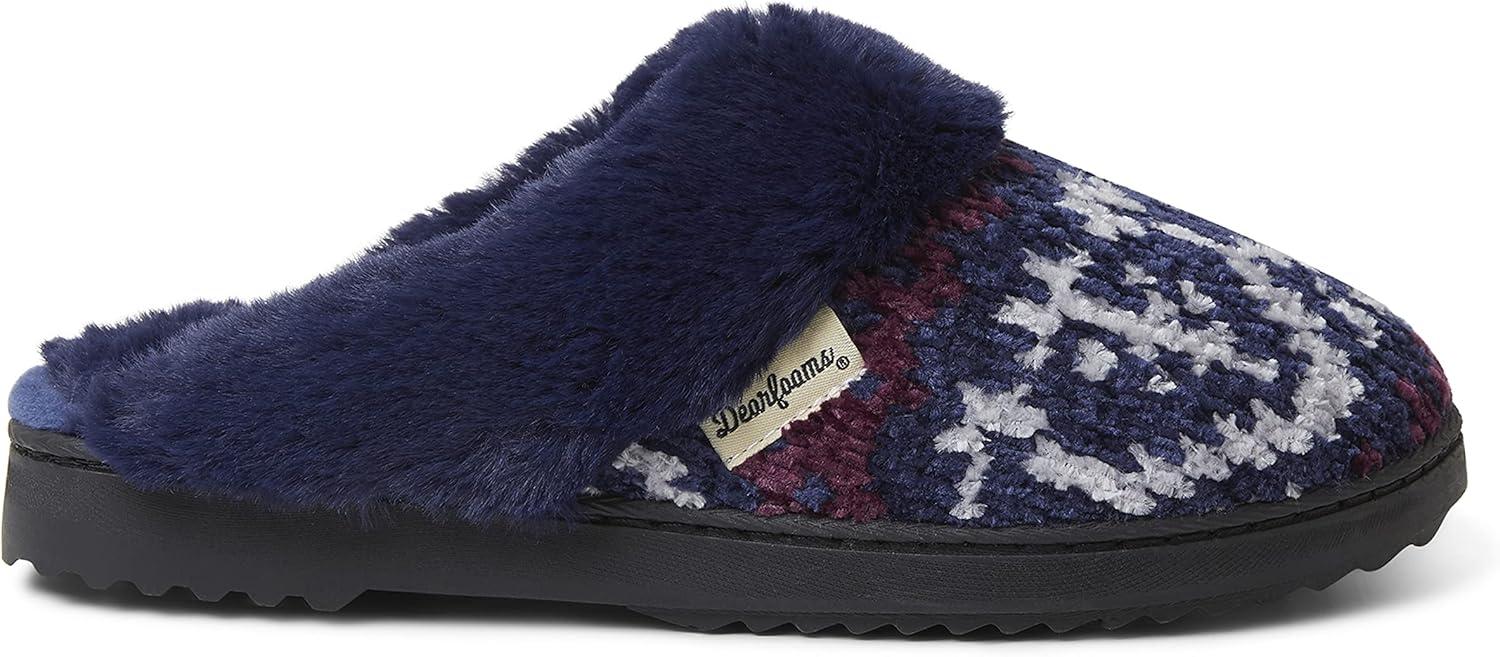 imageDearfoams womens Allison Chenille Fairisle ScuffPeacoat