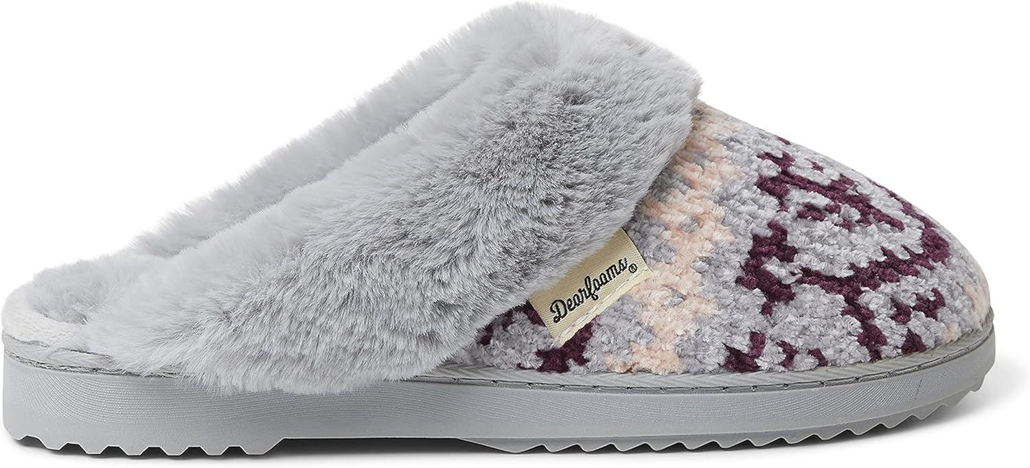imageDearfoams womens Allison Chenille Fairisle ScuffSleet