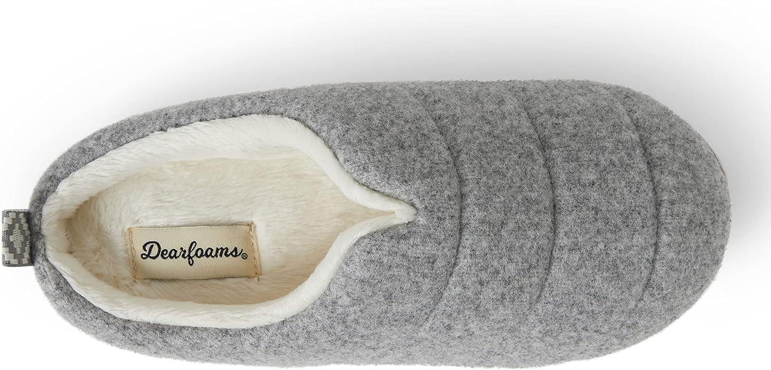 imageDearfoams womens Nadine Wool Blend Clog SlipperLight Heather Grey